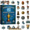 2025 North Carolina Tar Heels Advent Calendar, Christmas Countdown Advent Calendar Gift Box with 24 Acrylic Ornaments