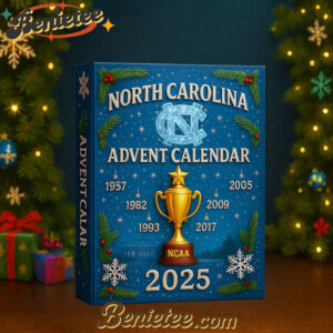 2025 North Carolina Tar Heels Advent Calendar, Christmas Countdown Advent Calendar Gift Box with 24 Acrylic Ornaments