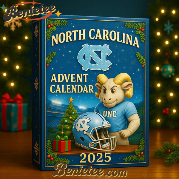 2025 North Carolina Tar Heels Advent Calendar, Christmas Countdown Advent Calendar Gift Box with 24 Acrylic Ornaments