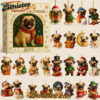 2025 Pug Advent Calendar, Christmas Countdown Advent Calendar Gift Box with 24 Acrylic Ornaments