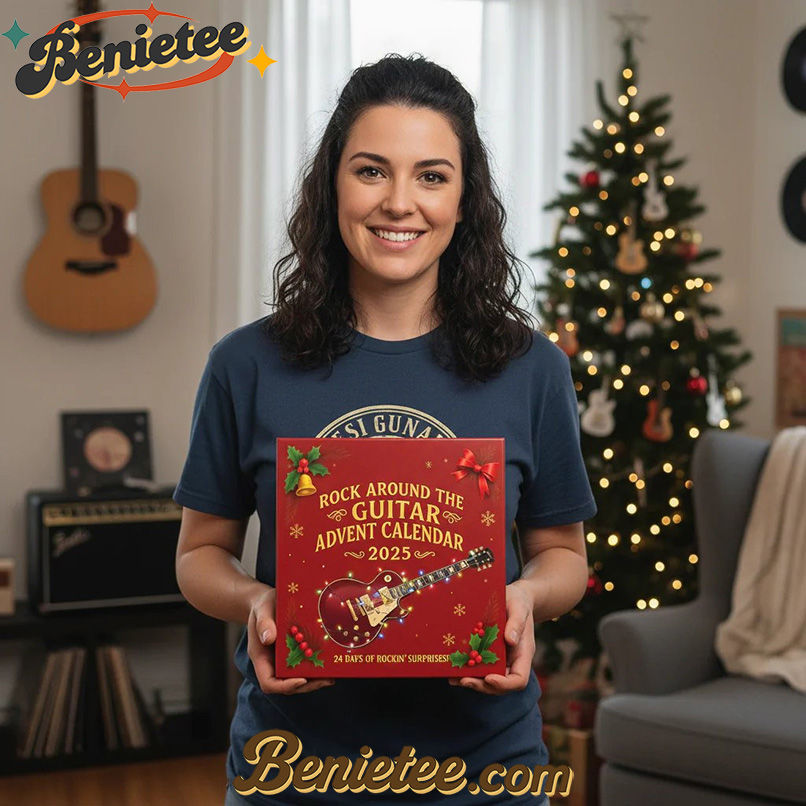 2025 Rock Around the Guitar Advent Calendar, Christmas Countdown Advent Calendar Gift Box with 24 Acrylic Ornaments