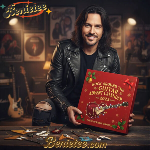 2025 Rock Around the Guitar Advent Calendar, Christmas Countdown Advent Calendar Gift Box with 24 Acrylic Ornaments