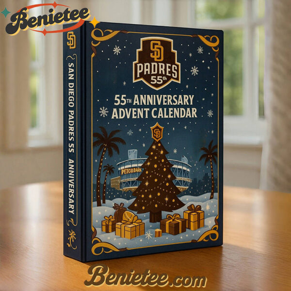 2025 San Diego Padres 55TH ANNIVERSARY Advent Calendar, Christmas Countdown Advent Calendar Gift Box with 24 Acrylic Ornaments