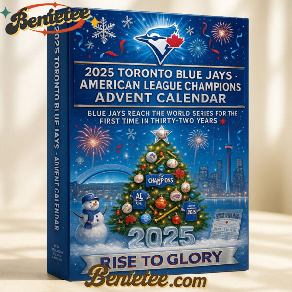 2025 Toronto Blue Jays - American League Champions Advent Calendar, Christmas Countdown Advent Calendar Gift Box with 24 Acrylic Ornaments