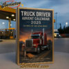 2025 Truck Driver Advent Calendar, Christmas Countdown Advent Calendar Gift Box with 24 Acrylic Ornaments