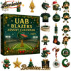 2025 UAB Blazers Advent Calendar, Christmas Countdown Advent Calendar Gift Box with 24 Acrylic Ornaments