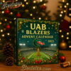 2025 UAB Blazers Advent Calendar, Christmas Countdown Advent Calendar Gift Box with 24 Acrylic Ornaments