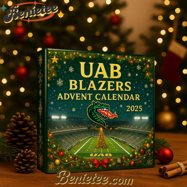 2025 UAB Blazers Advent Calendar, Christmas Countdown Advent Calendar Gift Box with 24 Acrylic Ornaments