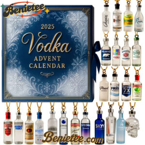 2025 Vodka Advent Calendar, Christmas Countdown Advent Calendar Gift Box with 24 Acrylic Ornaments
