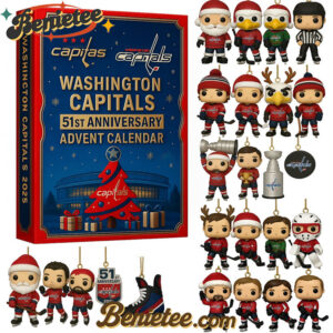 2025 Washington Capitals 51st Anniversary Advent Calendar, Christmas Countdown Advent Calendar Gift Box with 24 Acrylic Ornaments