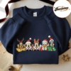 Embroidered Mickey And Friend Christmas Sweatshirt, Disney Christmas Embroidered Shirt, Mickey Minnie Donald Goofy Pluto Xmas, Disney Xmas