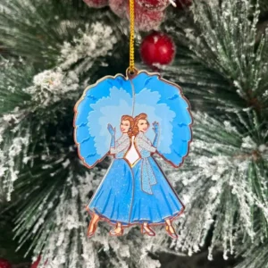 Sisters White Christmas Ornament, Brothers White Christmas Ornament, Double Sided Acrylic Ornament