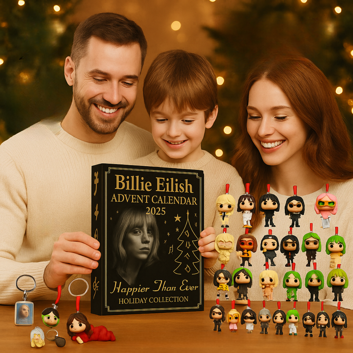 Billie Eilish Advent Calendar 2025, Christmas Countdown Advent Calendar Gift Box with 24 Acrylic Ornaments