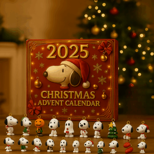 Snoopy Christmas Advent Calendar, Christmas Countdown Advent Calendar Gift Box with 24 Acrylic Ornaments