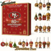 49ers 80th Anniversary 2025 Advent Calendar, Christmas Countdown Advent Calendar Gift Box with 24 Acrylic Ornaments