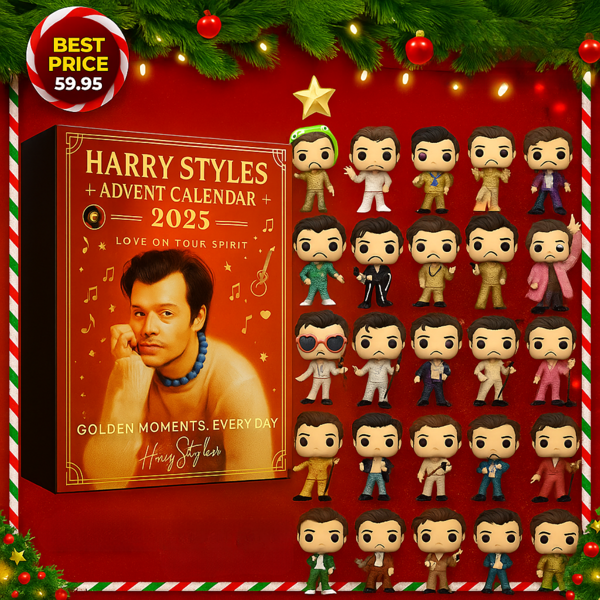 Harry Styles Advent Calendar 2025, Christmas Countdown Advent Calendar Gift Box with 24 Acrylic Ornaments