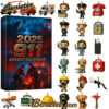 911 Emergency Hotline 2025 Advent Calendar, Christmas Countdown Advent Calendar Gift Box with 24 Acrylic Ornaments