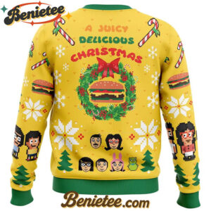 A Juicy Delicious Christmas Bob's Burgers Ugly Christmas Sweater