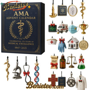 AMA 178th Anniversary Advent Calendar, Christmas Countdown Advent Calendar Gift Box with 24 Acrylic Ornaments