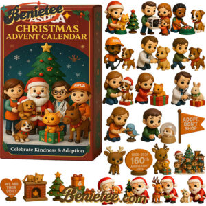 ASPCA 160th Anniversary Christmas Advent Calendar, Christmas Countdown Advent Calendar Gift Box with 24 Acrylic Ornaments