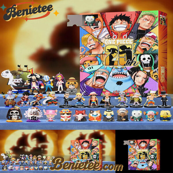 Advent Calendar One Piece 25th Anniversary Limited Edition, Christmas Countdown Advent Calendar Gift Box with 24 Acrylic Ornaments