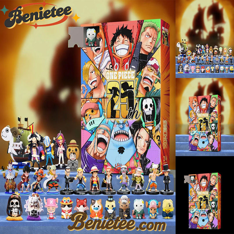 Advent Calendar One Piece 25th Anniversary Limited Edition, Christmas Countdown Advent Calendar Gift Box with 24 Acrylic Ornaments