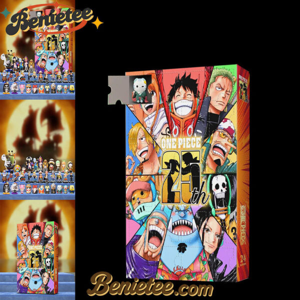 Advent Calendar One Piece 25th Anniversary Limited Edition, Christmas Countdown Advent Calendar Gift Box with 24 Acrylic Ornaments