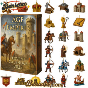 Age of Empires 2025 Advent Calendar, Christmas Countdown Advent Calendar Gift Box with 24 Acrylic Ornaments