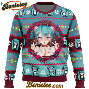 Ahegao Hatsune Miku Ugly Christmas Sweater