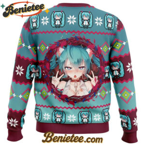 Ahegao Hatsune Miku Ugly Christmas Sweater