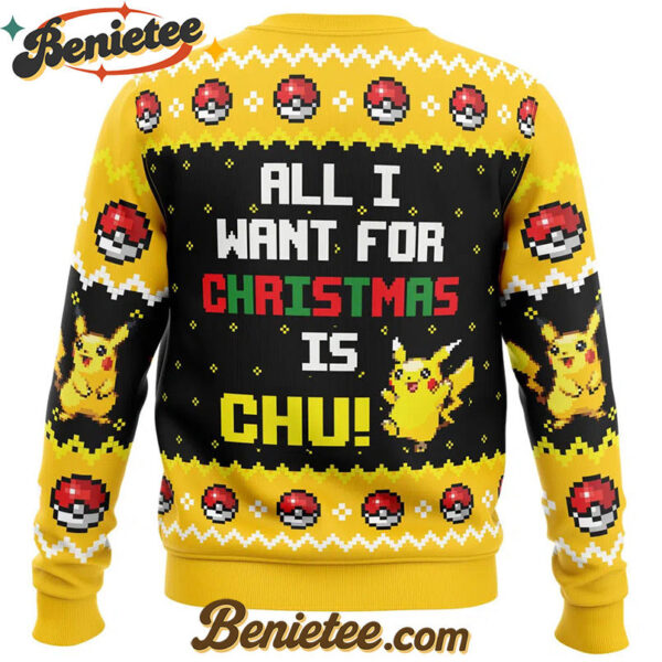 All I Want Pikachu Pokemon Ugly Christmas Sweater