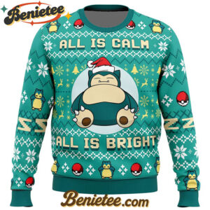 All is Calm All Bright Snorlax Pokemon Ugly Christmas Sweater