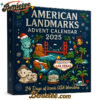 American Landmarks Advent Calendar 2025, Christmas Countdown Advent Calendar Gift Box with 24 Acrylic Ornaments