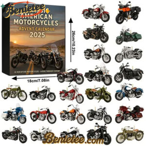 American Motorcycles Advent Calendar 2025, Christmas Countdown Advent Calendar Gift Box with 24 Acrylic Ornaments