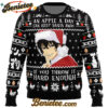An Apple A Day Can Keep Santa Away If You Throw It Hard Enough My Little Monster Ugly Christmas Sweater
