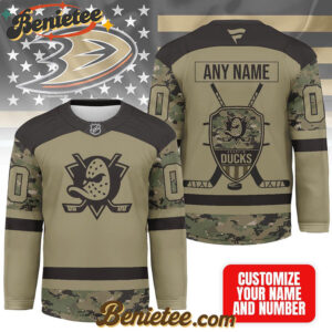 Anaheim Ducks - Premium NHL Camo Army Hockey Jersey