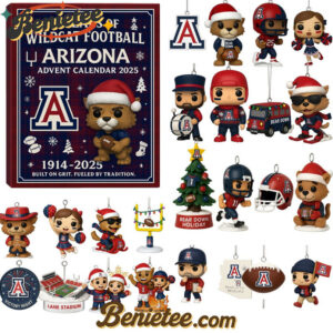Arizona Wildcats 111th Anniversary Advent Calendar, Christmas Countdown Advent Calendar Gift Box with 24 Acrylic Ornaments