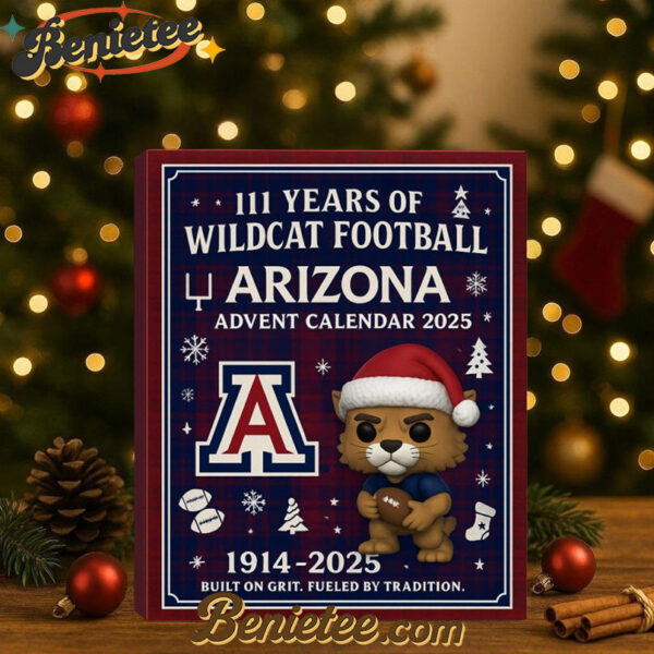 Arizona Wildcats 111th Anniversary Advent Calendar, Christmas Countdown Advent Calendar Gift Box with 24 Acrylic Ornaments