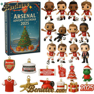Arsenal Advent Calendar is realeased now, Christmas Countdown Advent Calendar Gift Box with 24 Acrylic Ornaments