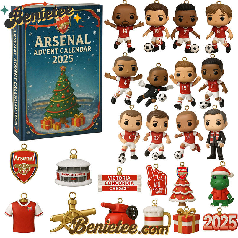 Arsenal Advent Calendar is realeased now, Christmas Countdown Advent Calendar Gift Box with 24 Acrylic Ornaments