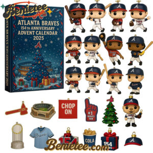 Atlanta Braves Advent Calendar 2025, Christmas Countdown Advent Calendar Gift Box with 24 Acrylic Ornaments