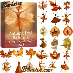 Autumn Leaf Ballerina Advent Calendar 2025, Christmas Countdown Advent Calendar Gift Box with 24 Acrylic Ornaments