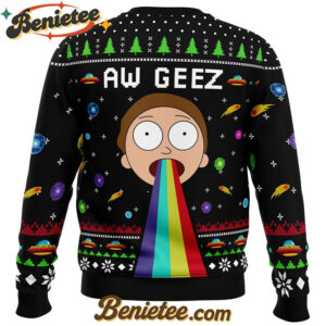Aw Geez Rick and Morty Ugly Christmas Sweater