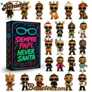 Bad Bunny Siempre Papi Never Santa Premium Advent Calendar 2025 CHRISTMAS GIFT, CHRISTMAS IDEA, Christmas Countdown Advent Calendar Gift Box with 24 Acrylic Ornaments