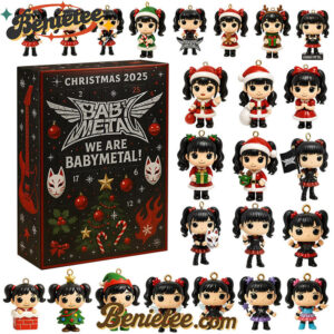 Babymetal Calendar 2025 CHRISTMAS GIFT, CHRISTMAS IDEA, Christmas Countdown Advent Calendar Gift Box with 24 Acrylic Ornaments