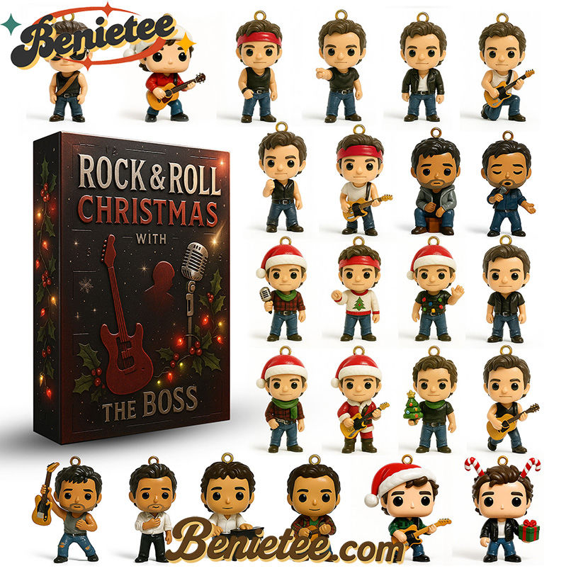 the Boss of Rock and Roll Premium Advent Calendar 2025 CHRISTMAS GIFT, CHRISTMAS IDEA, Christmas Countdown Advent Calendar Gift Box with 24 Acrylic Ornaments