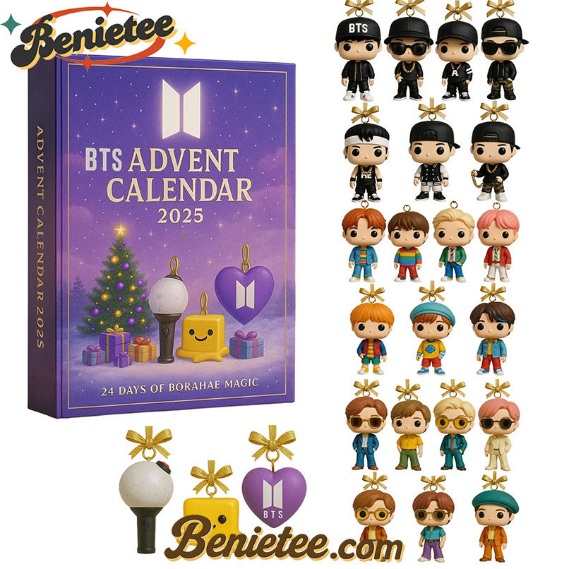 BTS Kpop idol Advent Calendar 2025 CHRISTMAS GIFT, CHRISTMAS IDEA, Christmas Countdown Advent Calendar Gift Box with 24 Acrylic Ornaments