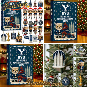 BYU Cougars Football Advent Calendar 2025, Christmas Countdown Advent Calendar Gift Box with 24 Acrylic Ornaments