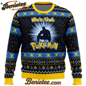 Barry Wood Who's that Pokemon Ugly Christmas Sweater