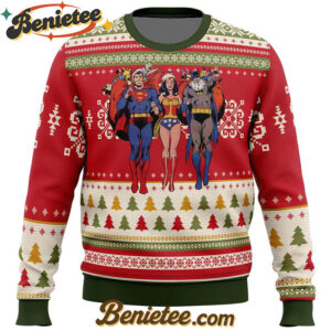Batman Superman Wonder woman Ugly Christmas Sweater